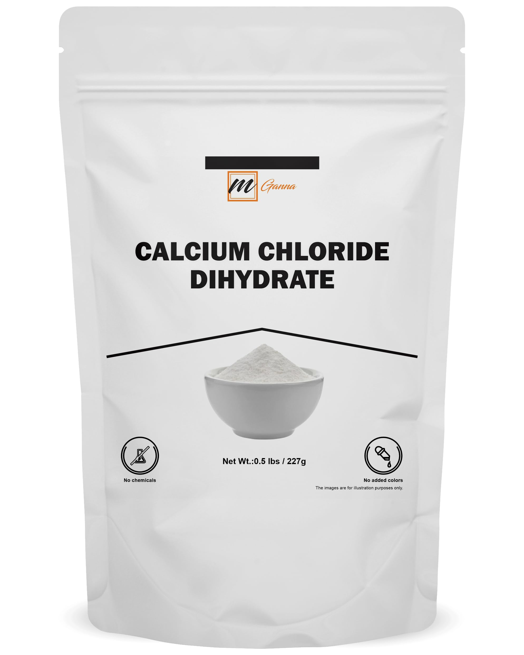 mGanna 100% Calcium Chloride dihydrate Powder 227g / 0.5lbs (Food Grade)