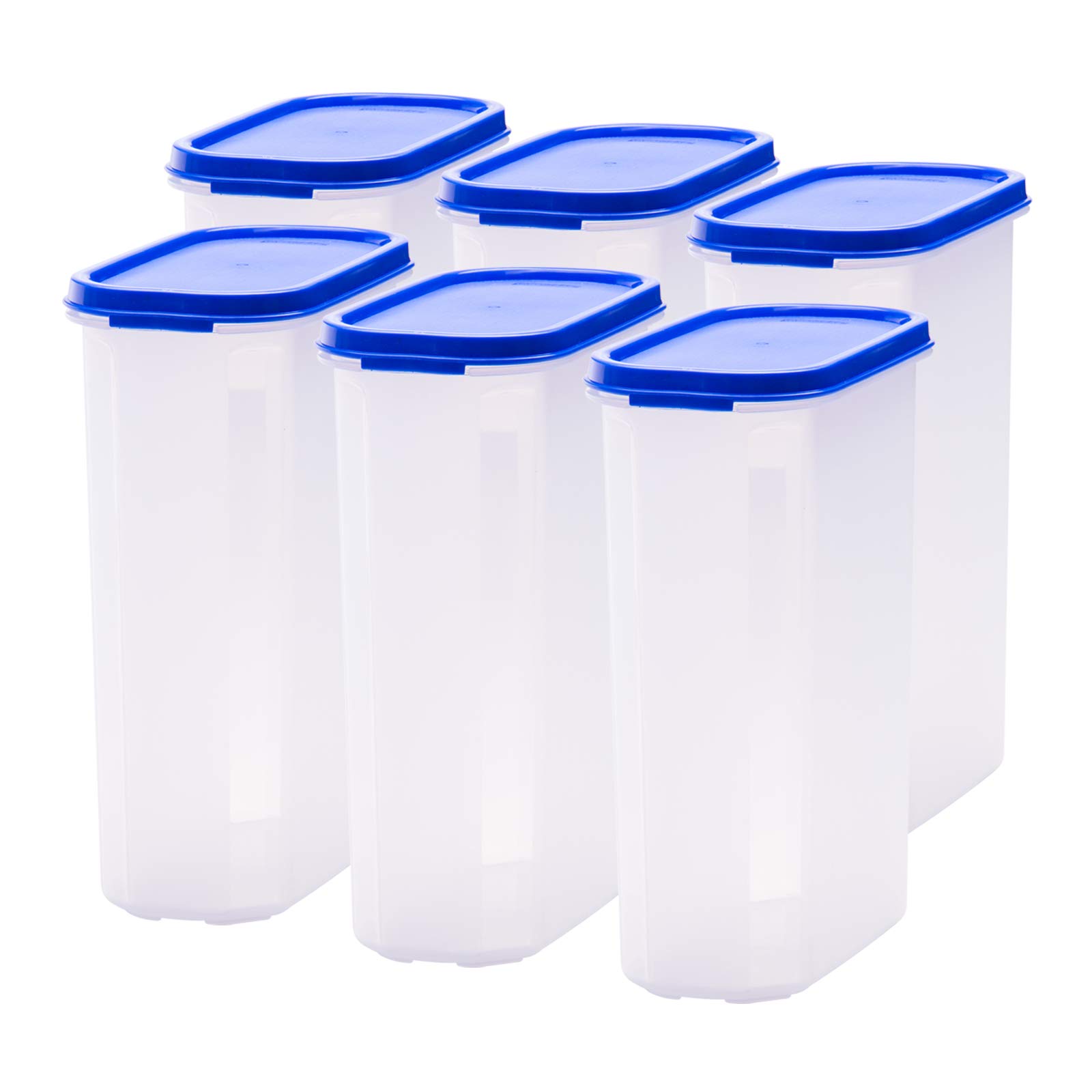 VarmoraOval Container Smart Storage Plastic Container -Blue (Pack of 6) (2400 ml Pack of 6)