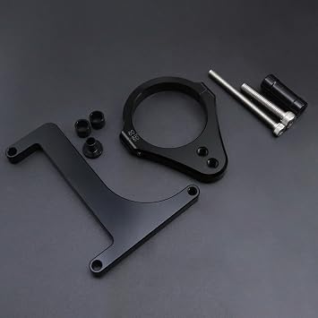Motorcycle Adjustable Steering Damper Steering Damper Stabilizer Safety Control with Mounting Bracket Kits Fit for inokim OX sub13 (Green+Black)
