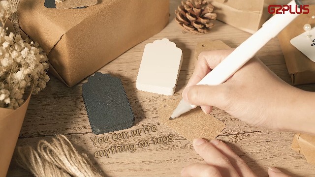 Primbeeks 125 Etichette Regalo In Carta Kraft Con Spago Di Iuta – 7x4 Cm, Scrivibili Su Entrambi I Lati