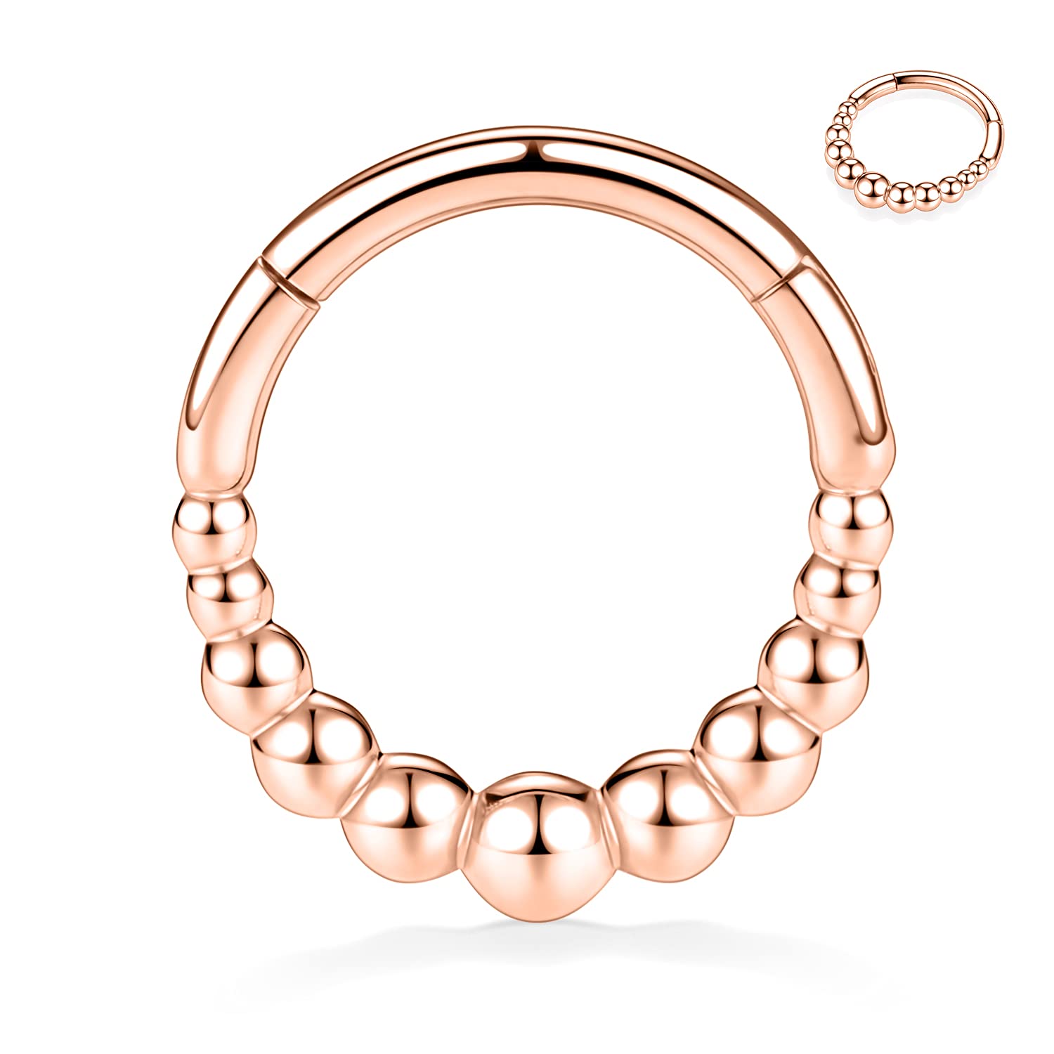 hengkaixuan 16G Septum Nose Rings Hoop Daith Earrings Surgical Steel Septum Clicker Ring Hirned Segment Seamless Clicker Ring Conch Hoop Ring Unisex Earrings Hoop Daith Piercing Jewellery — view 30