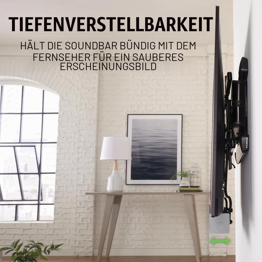 Sanus SASB1-B1 Soundbar-TV-Wandhalterung für Zoll-Fernseher, Schwarz