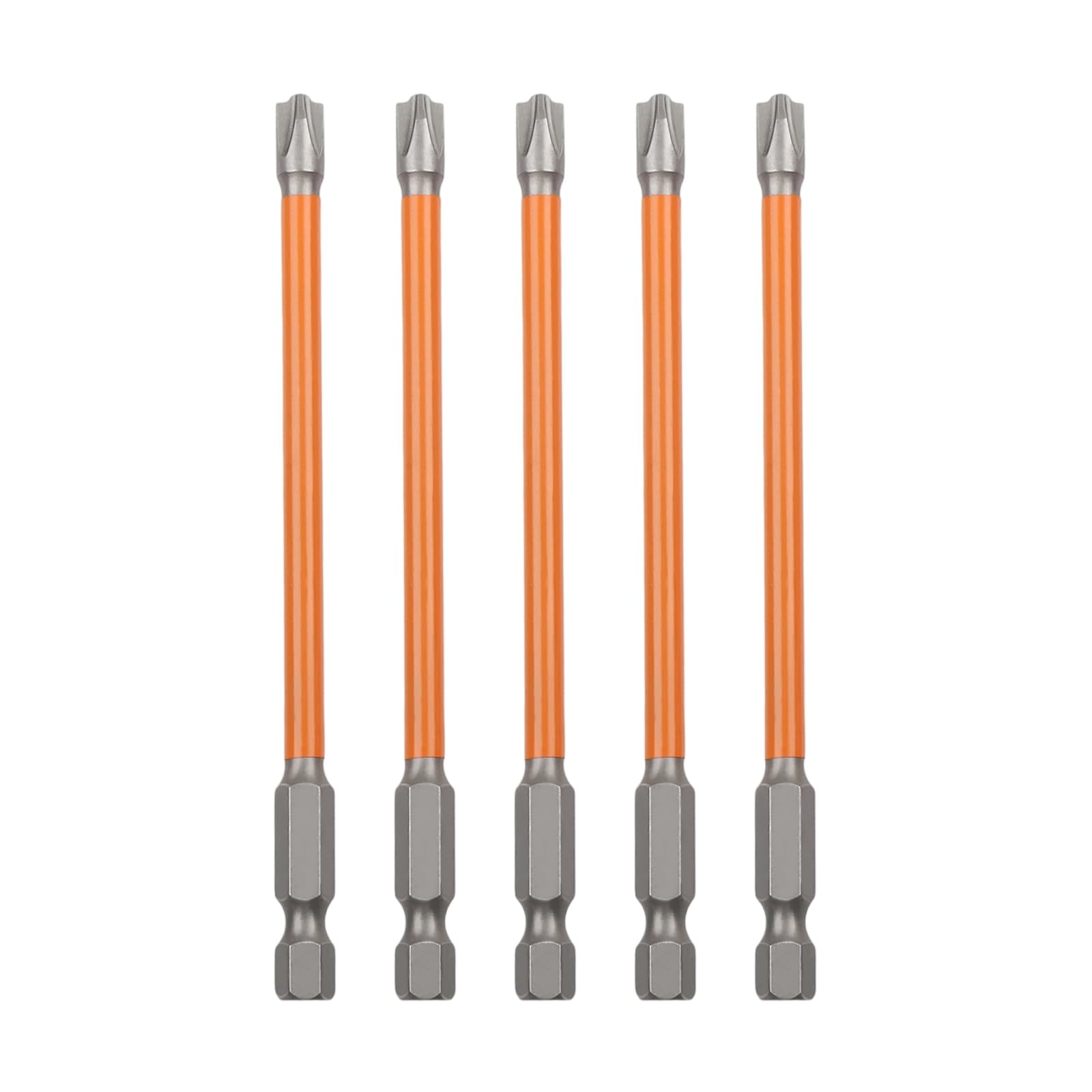 5Pcs FPH2 Screwdriver Bit, Electrician Cross And Slotted Head Bits For Electrician, 1/4'' Hex Shank Screw Driver Drill, 65Mm & 110Mm Length Hard Steel