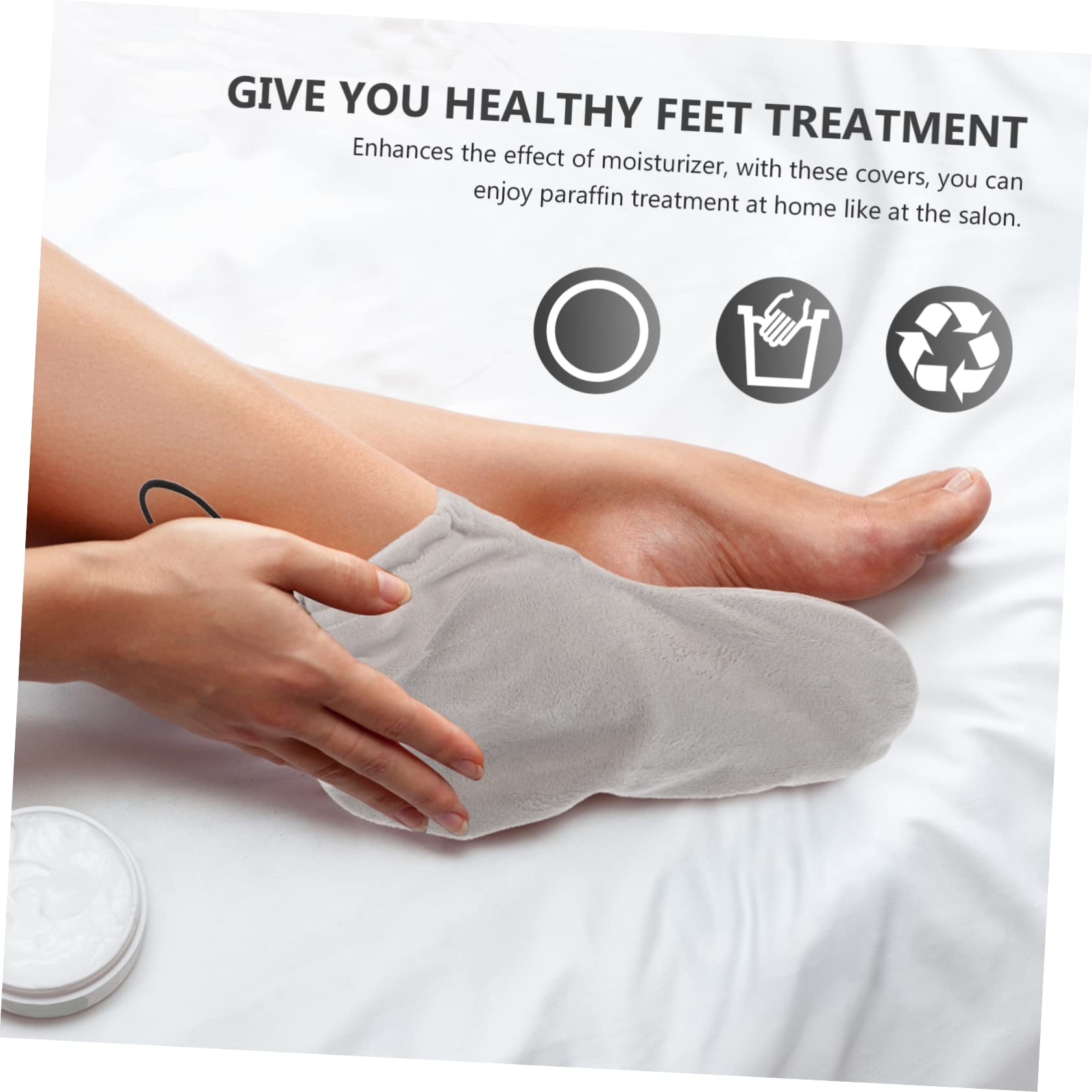 1 Pair Paraffin Wax Foot Covers Foot Wraps for Wax Therapy Comfortable Washable for Moisturizing Treatments Salon Use with Elastic Band