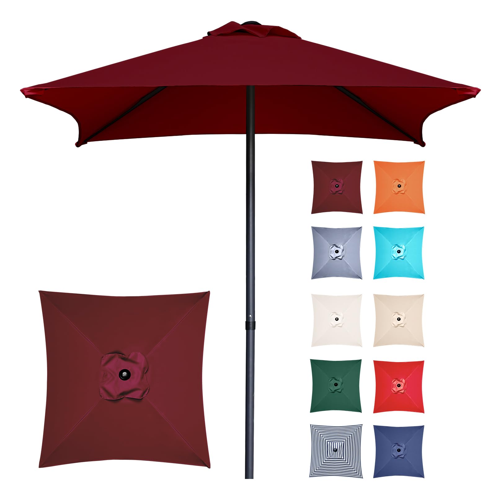 4.9 ft Patio Umbrella - Outdoor Table Umbrella with 4 Reinforced Ribs, UV Protection & Waterproof Market Umbrella for Garden, Lawn, Deck, Backyard, Pool
