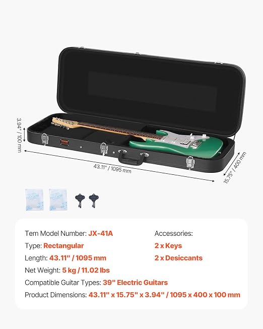 Funda para guitarra eléctrica VEVOR, tamaño 43.11 pulgadas, negro miniatura 7