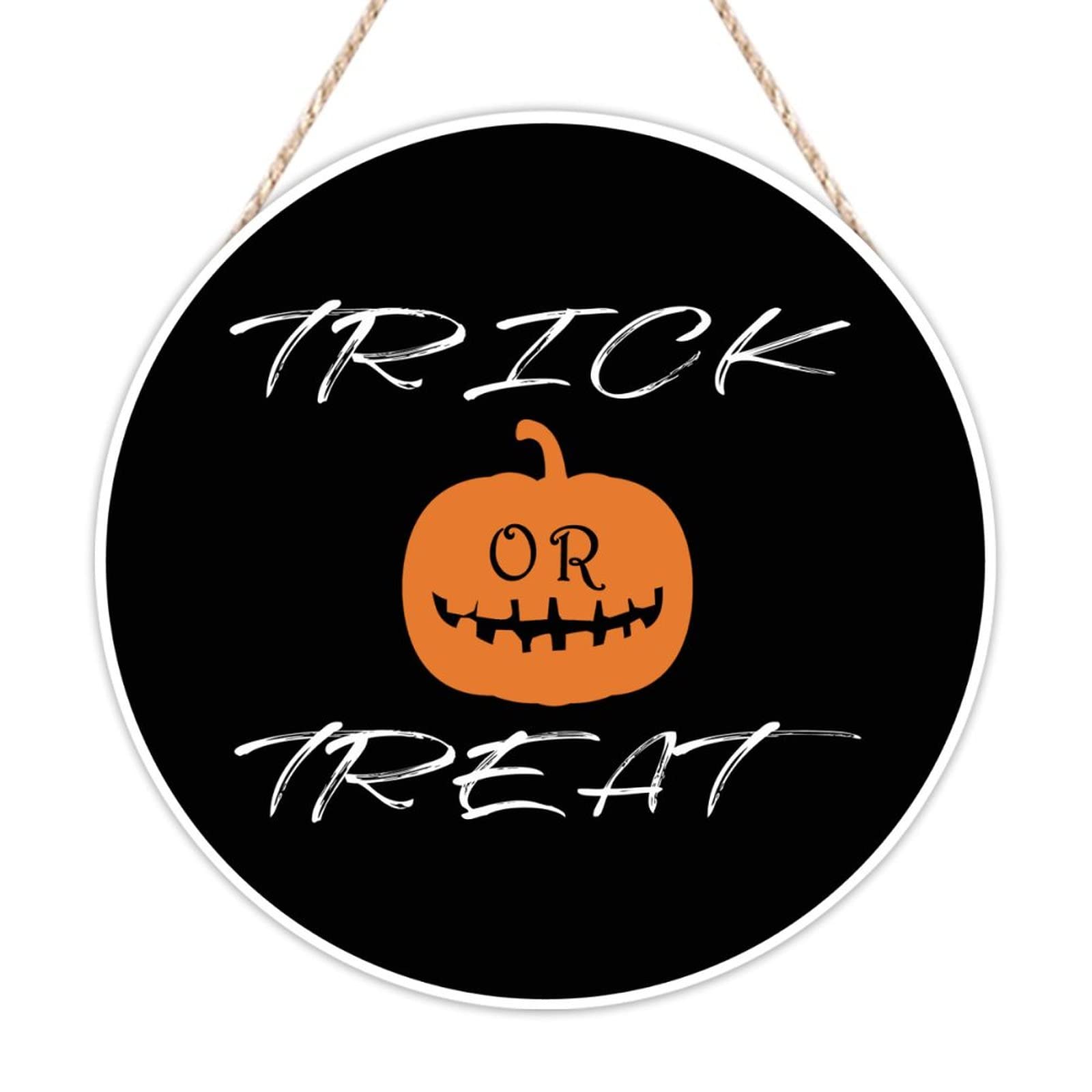 Panneau de bienvenue Halloween en bois de citrouille décoratif pour entrée 30x30 cm