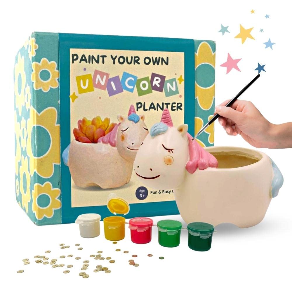Craftopedia Paint Your Own Unicorn Planter Kit DIY Art and Craft Eco
