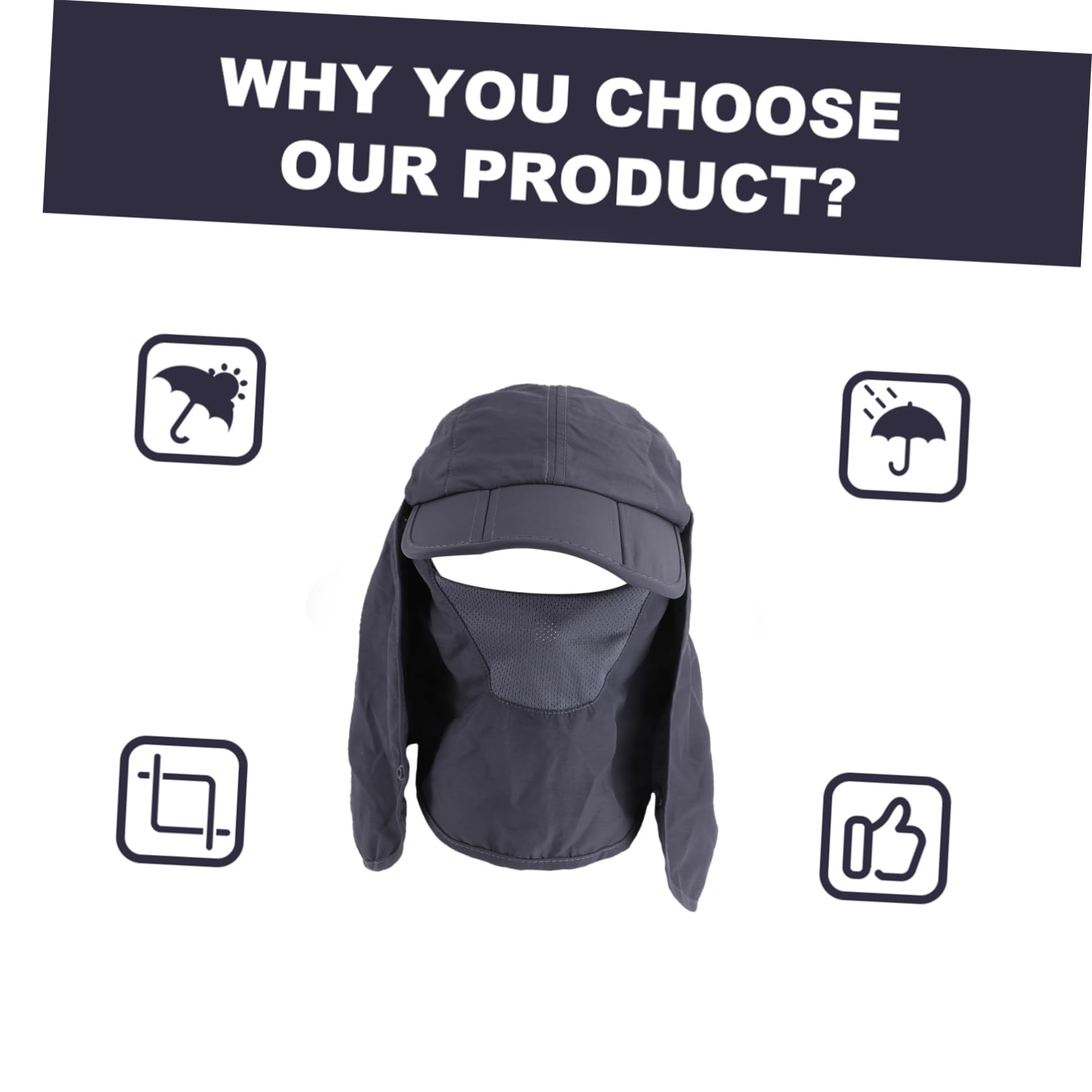 Gesichtsschutzmaske zum Angeln Kappen Sonnenhut mit Solarventilator mundschutzmasken Abdeckkappe für Anti-UV-Maske atmungsaktive Nackenschutzmütze Dark Grey
