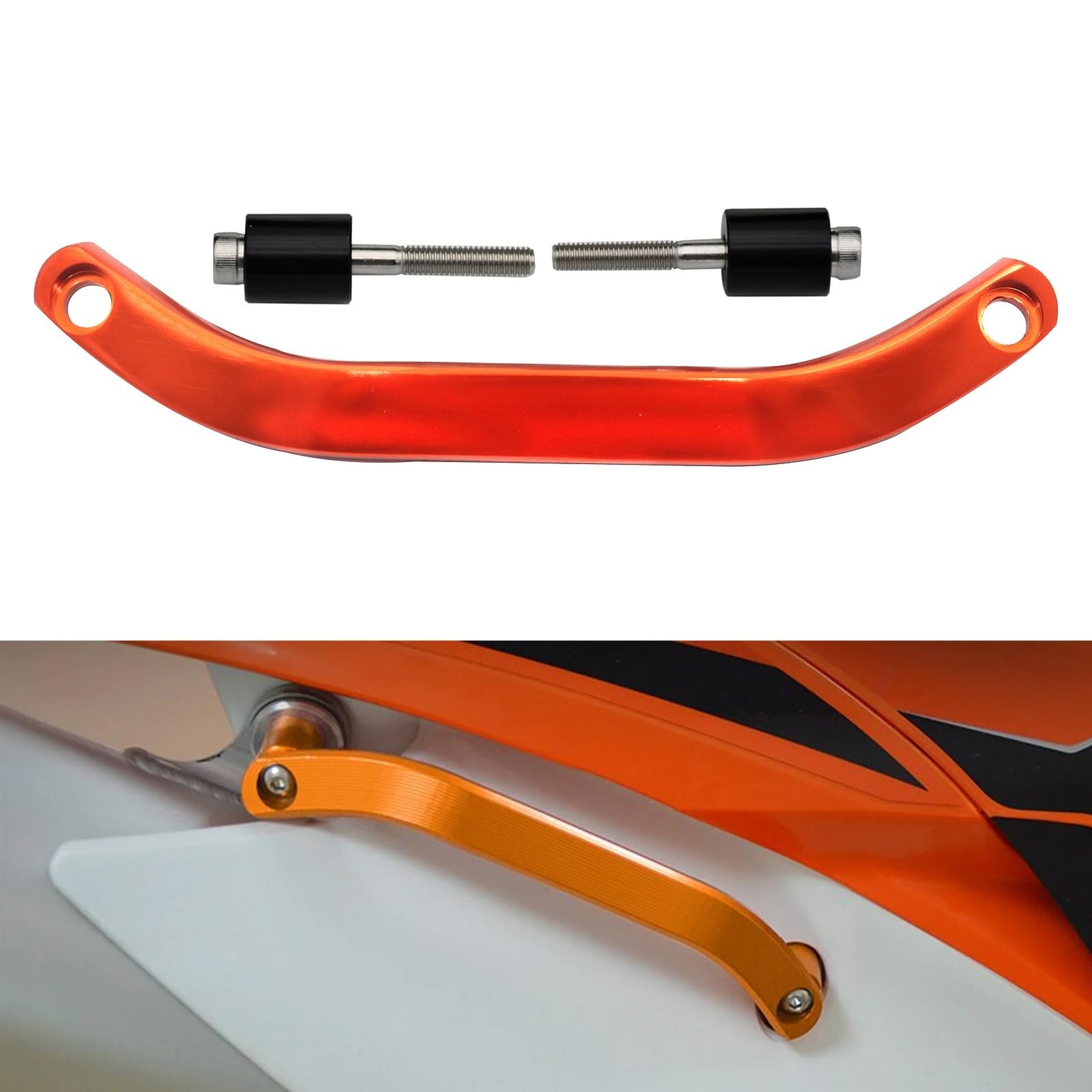 Compatible for KTM EXC SX XC XCW EXCF SXF XCF XCFW SMR 125 150 200 250 300 350 450 500 2011-2016 Accesorios de manija reposabrazos Agarre Trasero CNC for Motocicleta(Orange)