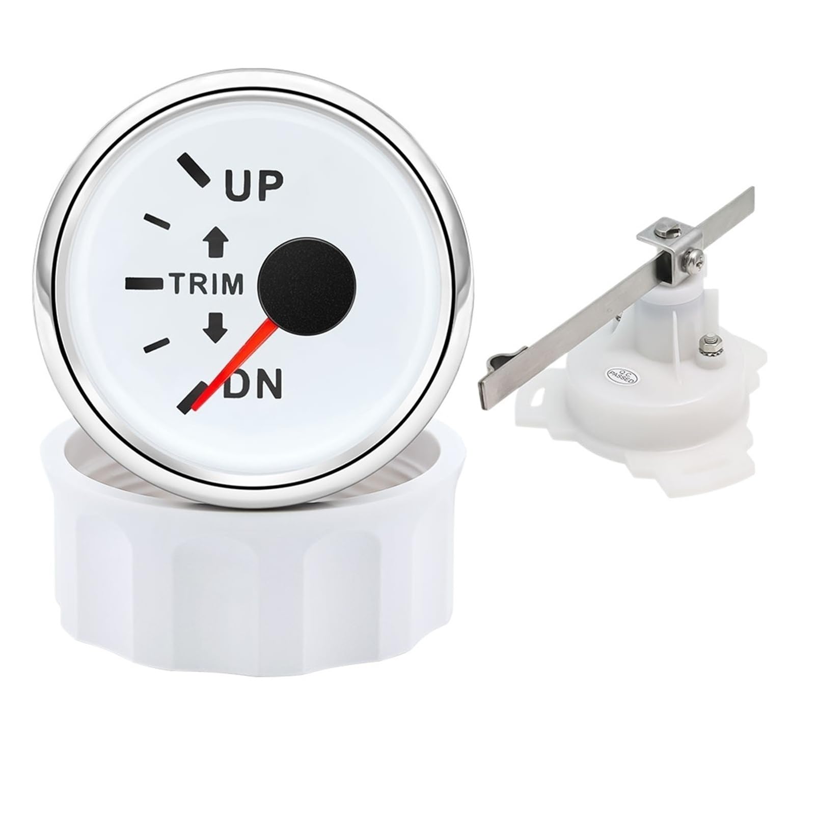 Bootsanzeige, Yacht-Kfz-Trimmanzeige, 52 mm UP-DN, 0–190 Ohm, 9–32 V, 2 Zoll Trimm-Neigungsanzeige, rote Hintergrundbeleuchtung Universal(F)