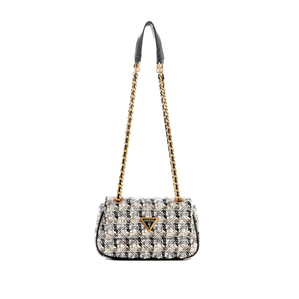 ショルダーバッグ・ポシェット Guess GULLY tweed chain mini flap bag HO1A3A39 Amazon.com: Giully Tweed Mini Convertible Crossbody : GUESS