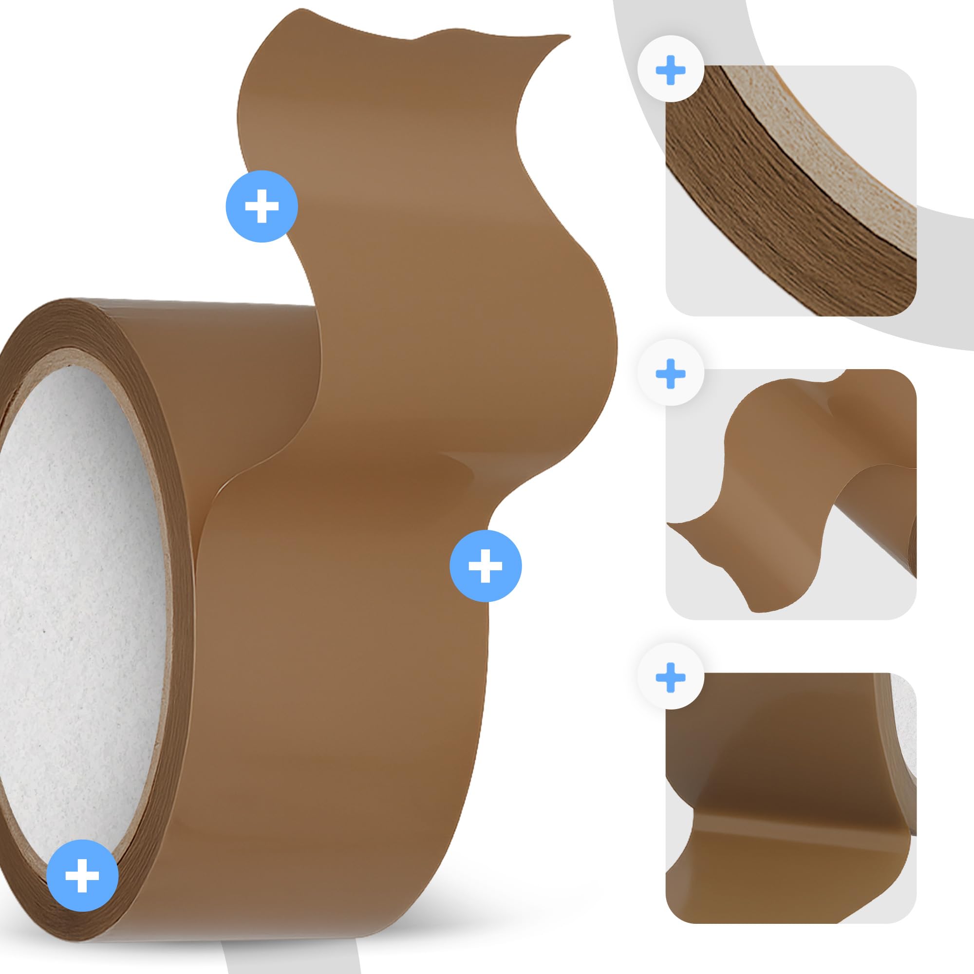 Instalguru 50x Nastro Imballaggio Marrone 48 mm 55 m Adesivo Cartone Pacchi Chiusura Acrilico Robusto Magazzino Spedizioni Ufficio Trasporto Logistica Consegne