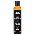 Live Bearded Beard Wash, 8 fl oz - Water-Based Face Cleanser with All-Natural Ingredients for a Gentle, Deep Clean - Made in the USA | Forge Scent - Hinoki Cypress, Clove, Amber