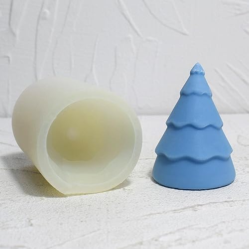 Miniatura 6 de Moldes de silicona de Navidad, molde de silicona de pino de árbol de Navidad, molde para hacer velas 3D, fácil liberación para jabón hecho a mano,