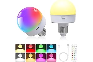 Rechargeable LED Closet Lights with RGBW Dimming and Remote Control (2-Pack)