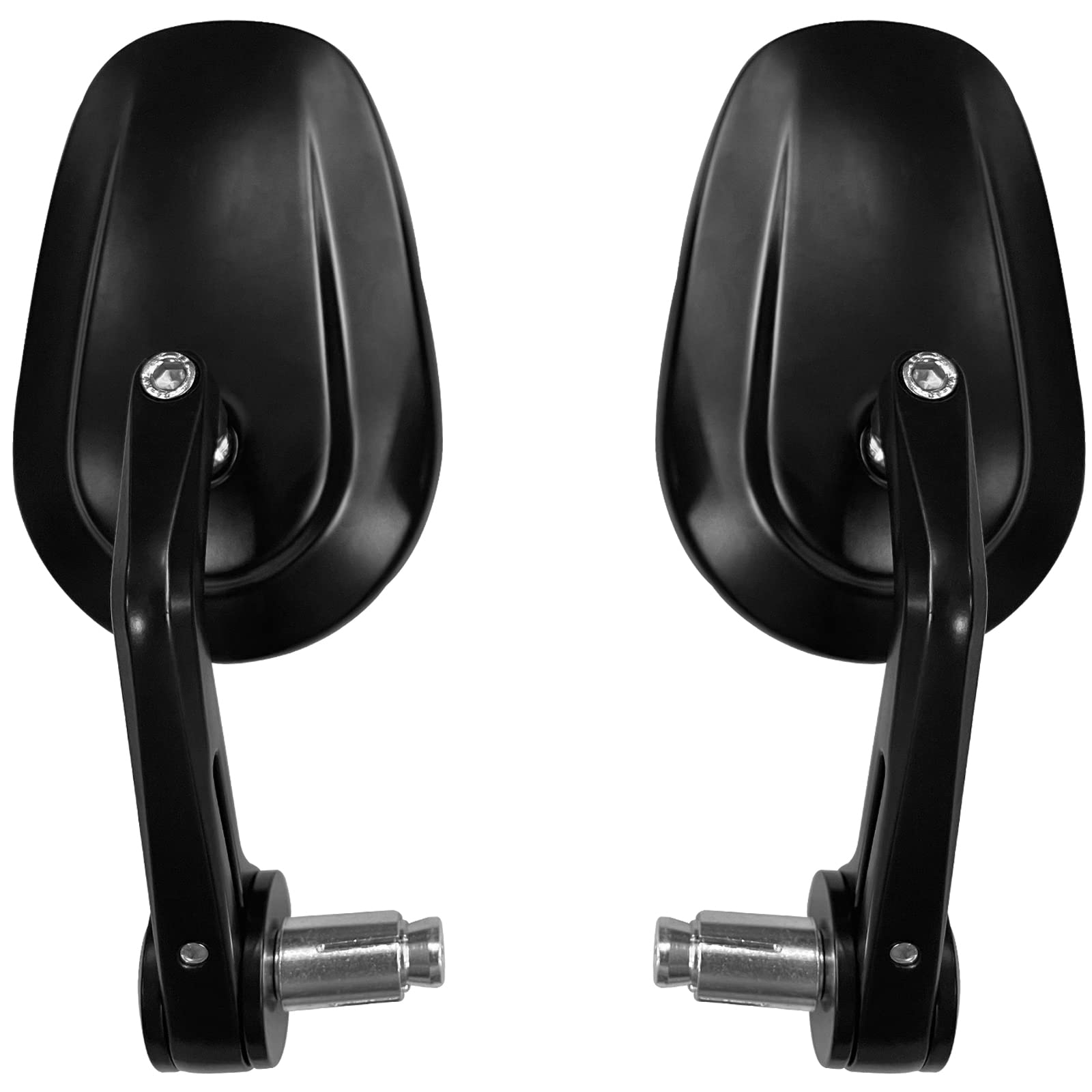 Take Ao Motorcycle Handlebar End Mirror Black, 7/8'' Bar End Side Mirrors Compatible with Honda Kawasaki Suzuki Yamaha Cruiser Sport Touring Bikes Cafe Racer Street Naked Bike