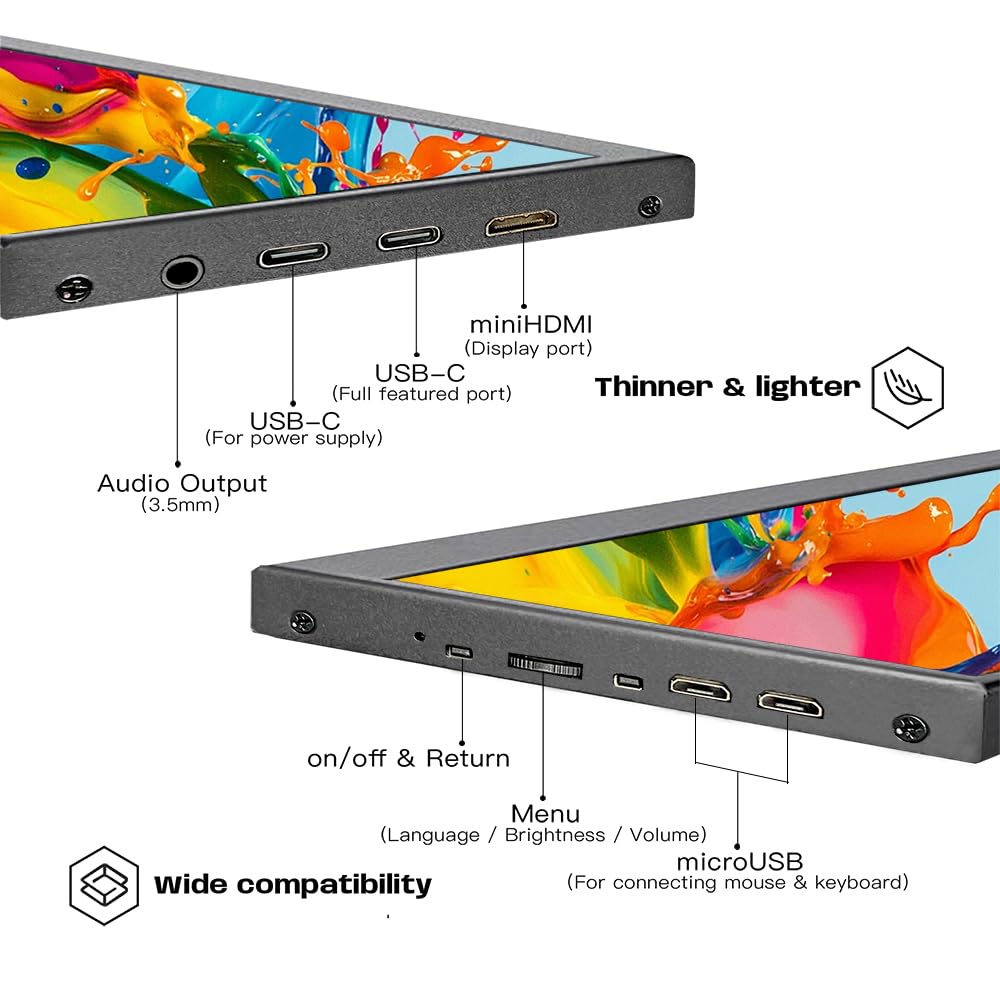 Amazon.com: LESOWN 14.1 inch Stretched Bar Ultrawide Portable