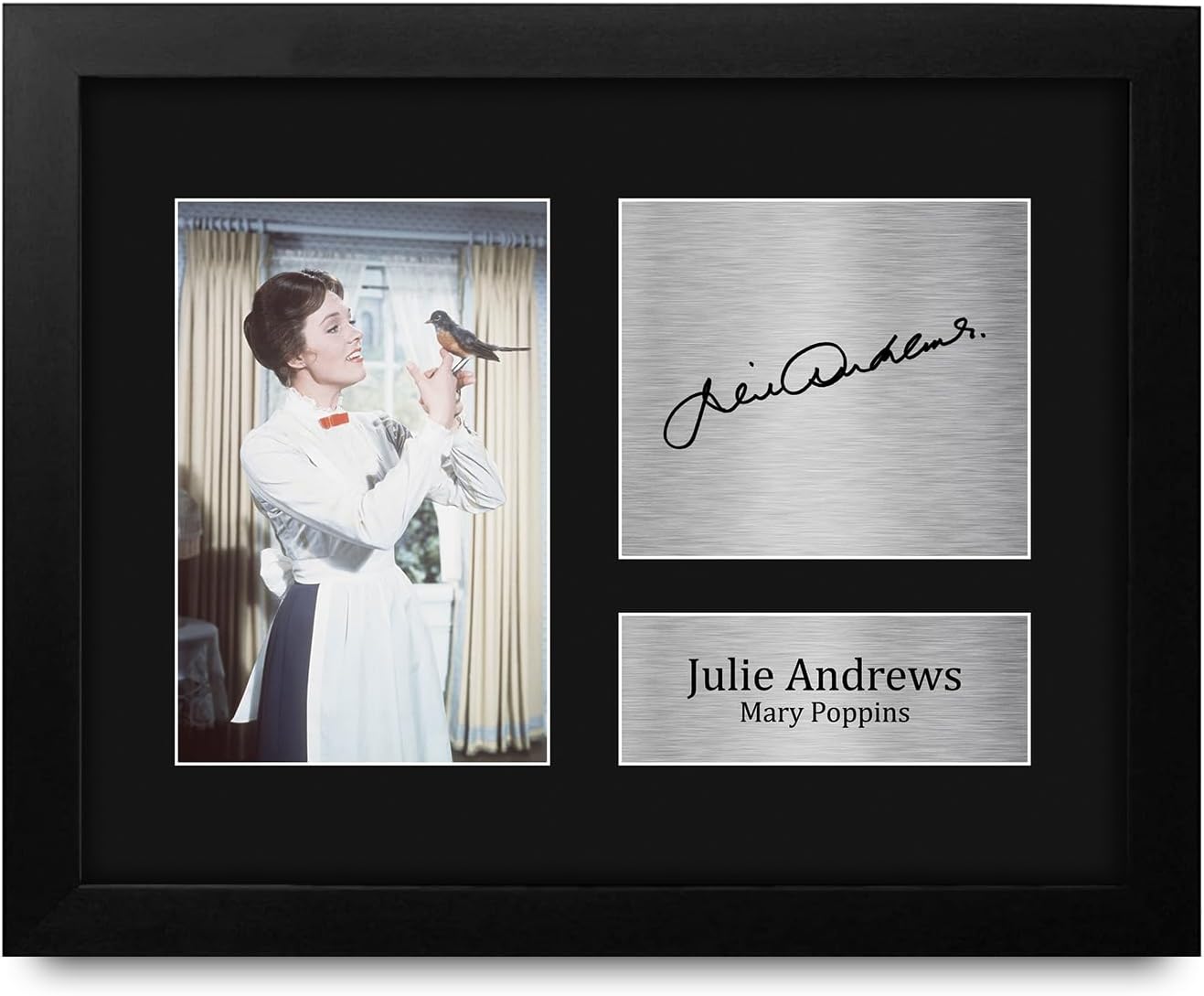 HWC Trading Julie Andrews Mary Poppins 16 x 12 inch (A3) Printed Gifts Signed Autograph Picture for Movie Memorabilia Fans - 16" x 12" Framed