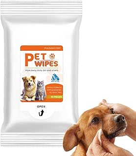 Hundepflegetücher, Hundetücher - Tragbare Reinigungs-Feuchttücher - Vielseitiger Haustierbedarf, Ohrenreiniger, Badezubehör, Pfotenpflege Haut product image