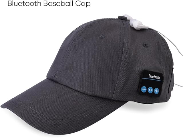 Speaker Bluetooth Hat, Adjustable Wireless Smart Bluetooth Headphones Music Hat for Outdoor Sports Running Baseball Cap Music Speaker Hat Casual Hat for Men Women Boys Girls (Grey)