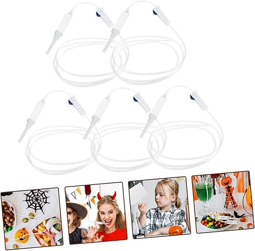 Miniatura 6 de 5 piezas de decoraciones de Halloween, bolsa de bebida, tubos, bolsa de jugo, pajitas, suministros de fiesta de vampiros, fáciles de montar