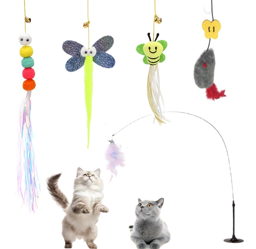 Amazon | 猫じゃらし 无毒、安全 吸盤式猫じゃらし ぶら下げる 5点