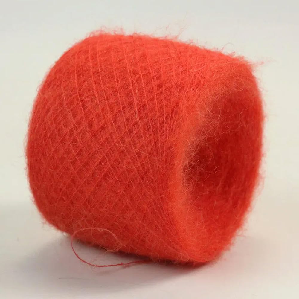 Hand Knitting Hilo， Hilo de Lana de Mohair Natural, Suave y Fino, 250g, Felpa orgánica Saludable, Tejido a Mano, Hilo de Ganchillo Fino(1)