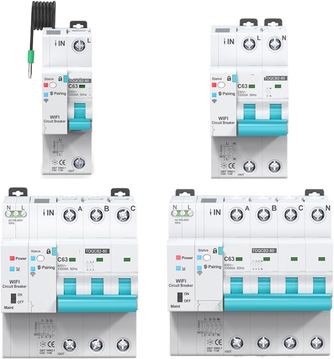 1PCS 4P WiFi metering Smart Timer Interrupter Coincidence (Size : 1P-20, Color : 1-63A Adjustable)