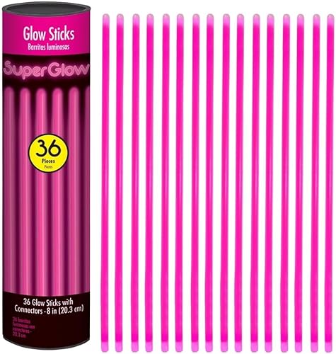 Miniatura 7 de Amscan Tubo Super Glow Stick, 8", azul, 36 piezas