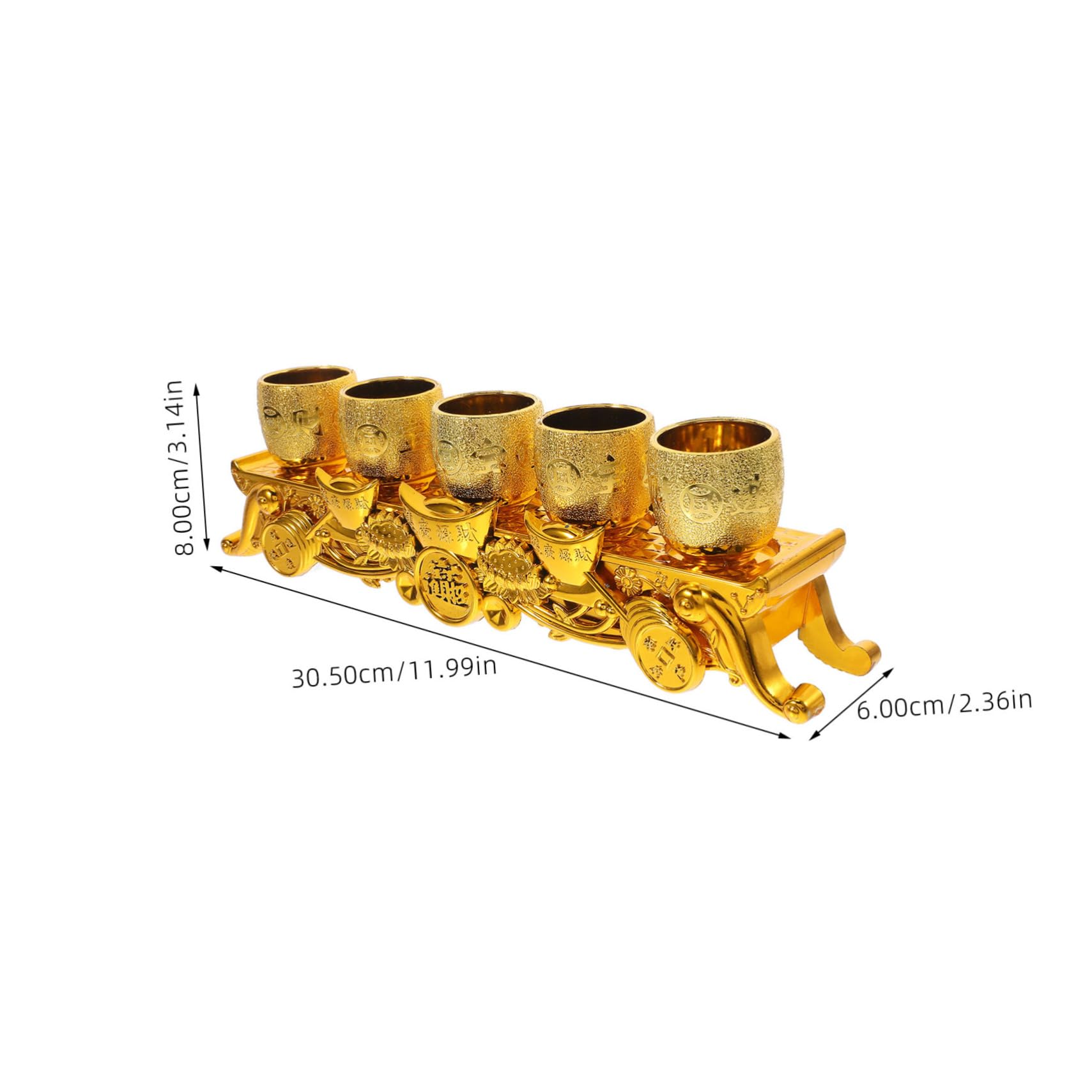 BRIGHTFUFU 1 Set Altar Chalice Tea Glasses Tea Cup Teacup Mini Wine Glasses Wine Cups Traditional Cup Offering Cup Offering Goblet with Base Temple Supplies Cup for Temple Use Golden Plastic