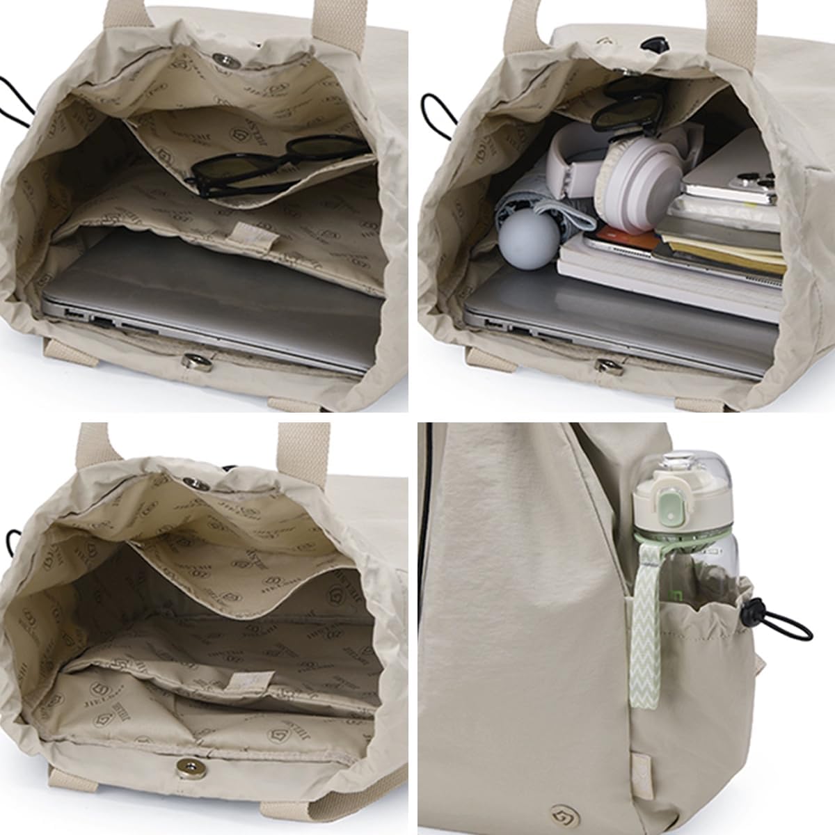 Casual Lightweight Small Backpack For Women 14.5 Inch Durable Drawstring Dual Use Travel Daypack