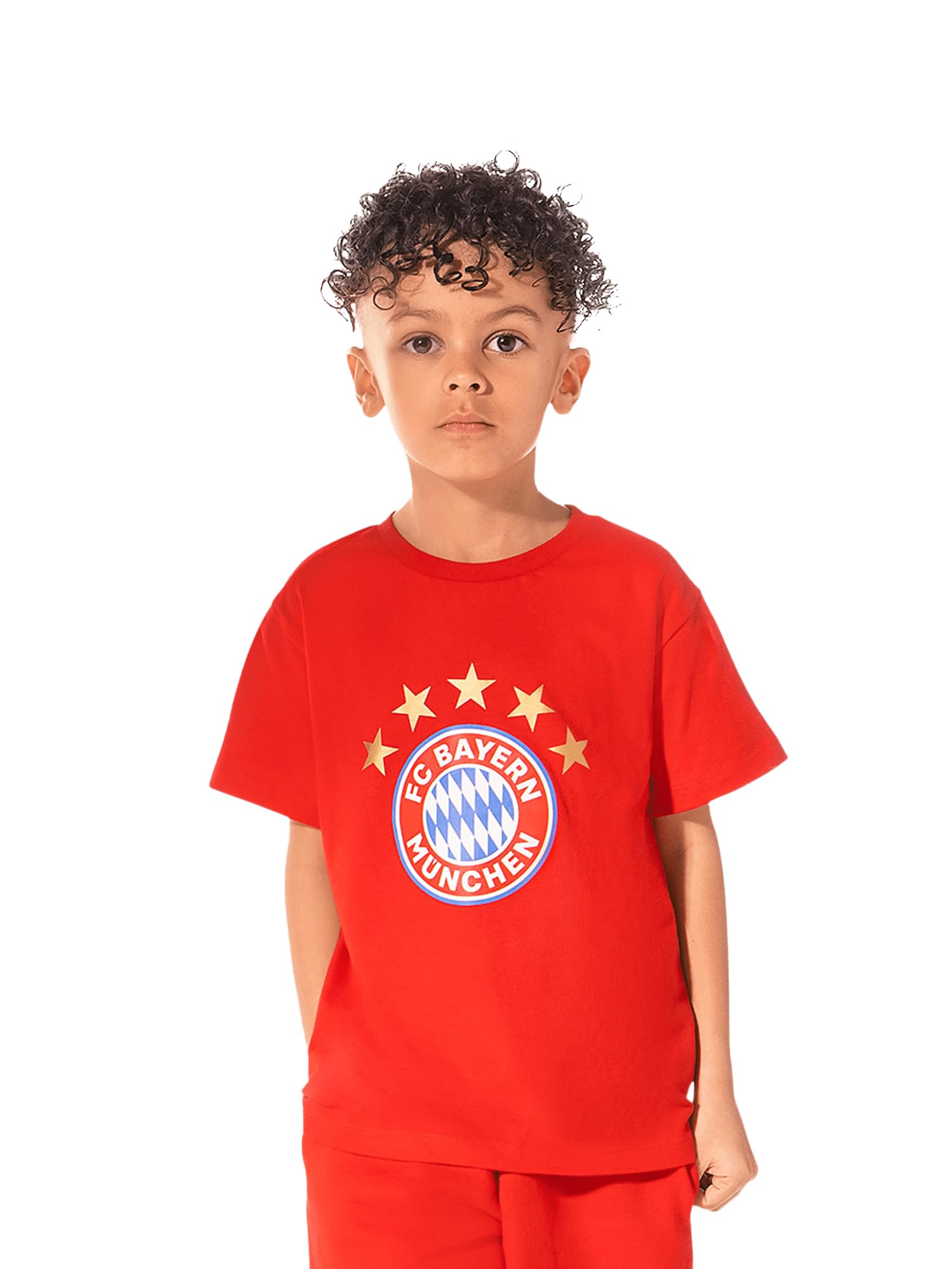 FC Bayern München Essential T-Shirt for Children, Red, Navy, Red/White Striped or Red/Navy Striped