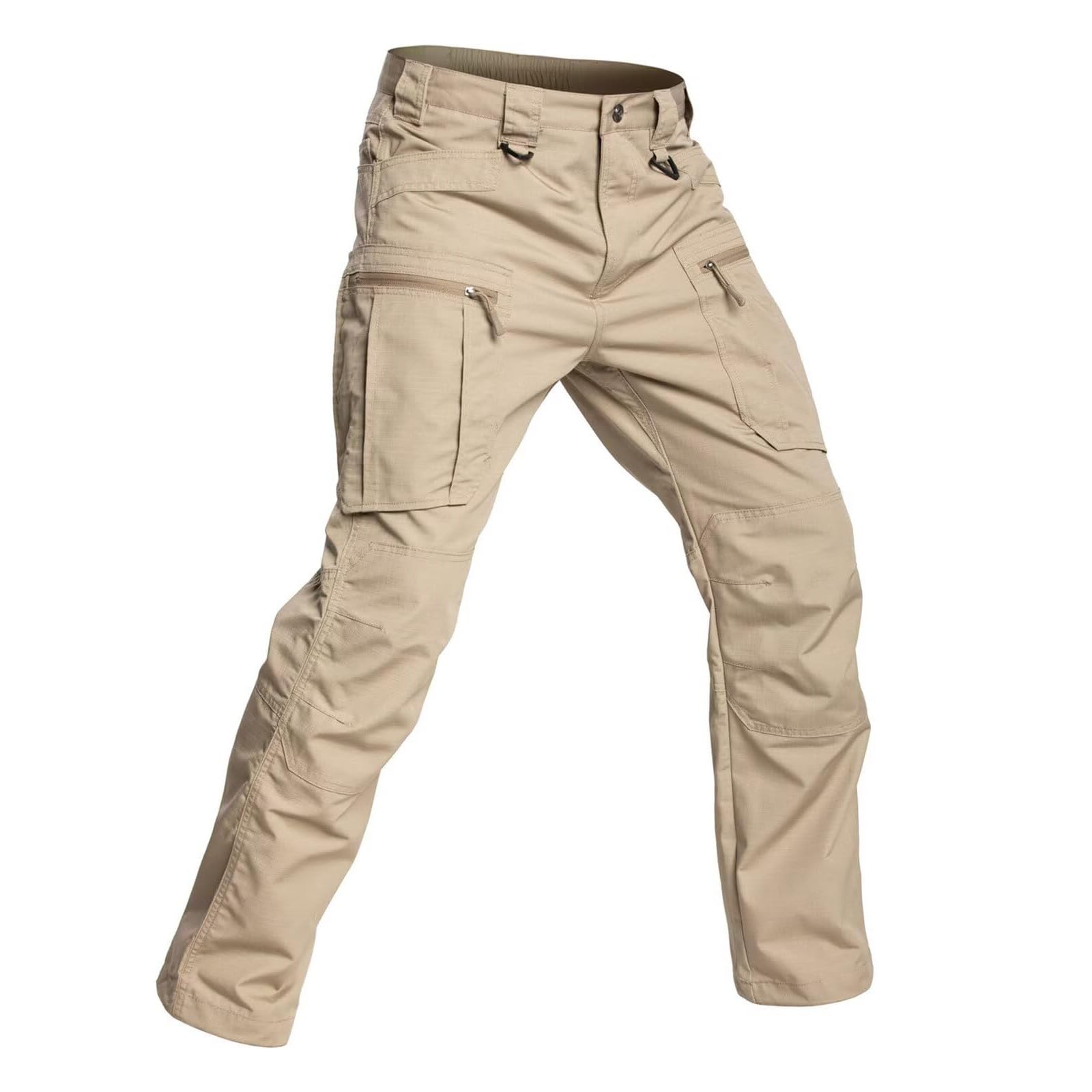 Pantaloni tattici da uomo, in tinta unita, per attività all'aperto, impermeabili, traspiranti, con tasche, slim fit, ad asciugatura rapida, pantaloni da lavoro