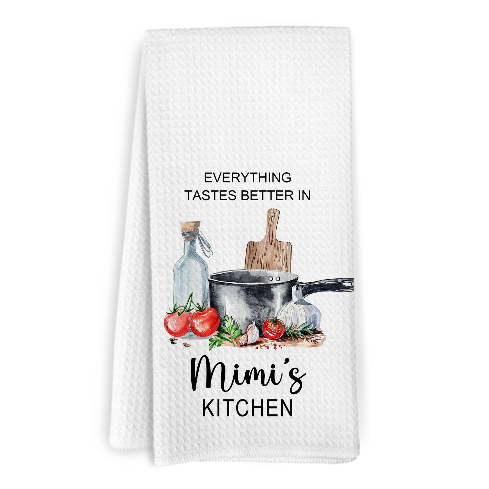 KFXHANGD Mimi Kitchen Towels, Mimi Gifts Hand Towel, Mothers Day Birthday Gifts for Gigi Grandma, Grandma Decorative Dish Hand Tea Towels for Kitchen,