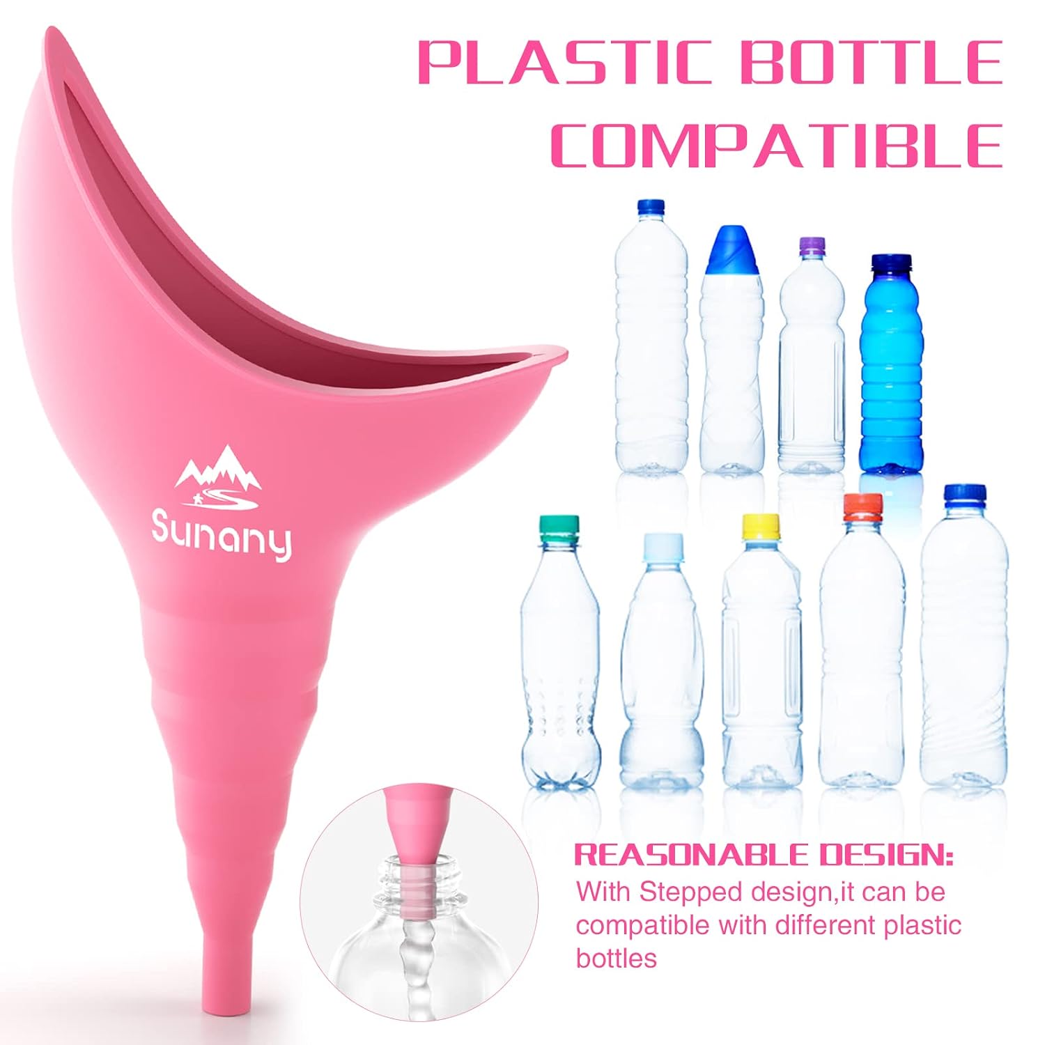 Sunany Female Urinal with Silicone Funnel Portable for Standing Female image 5