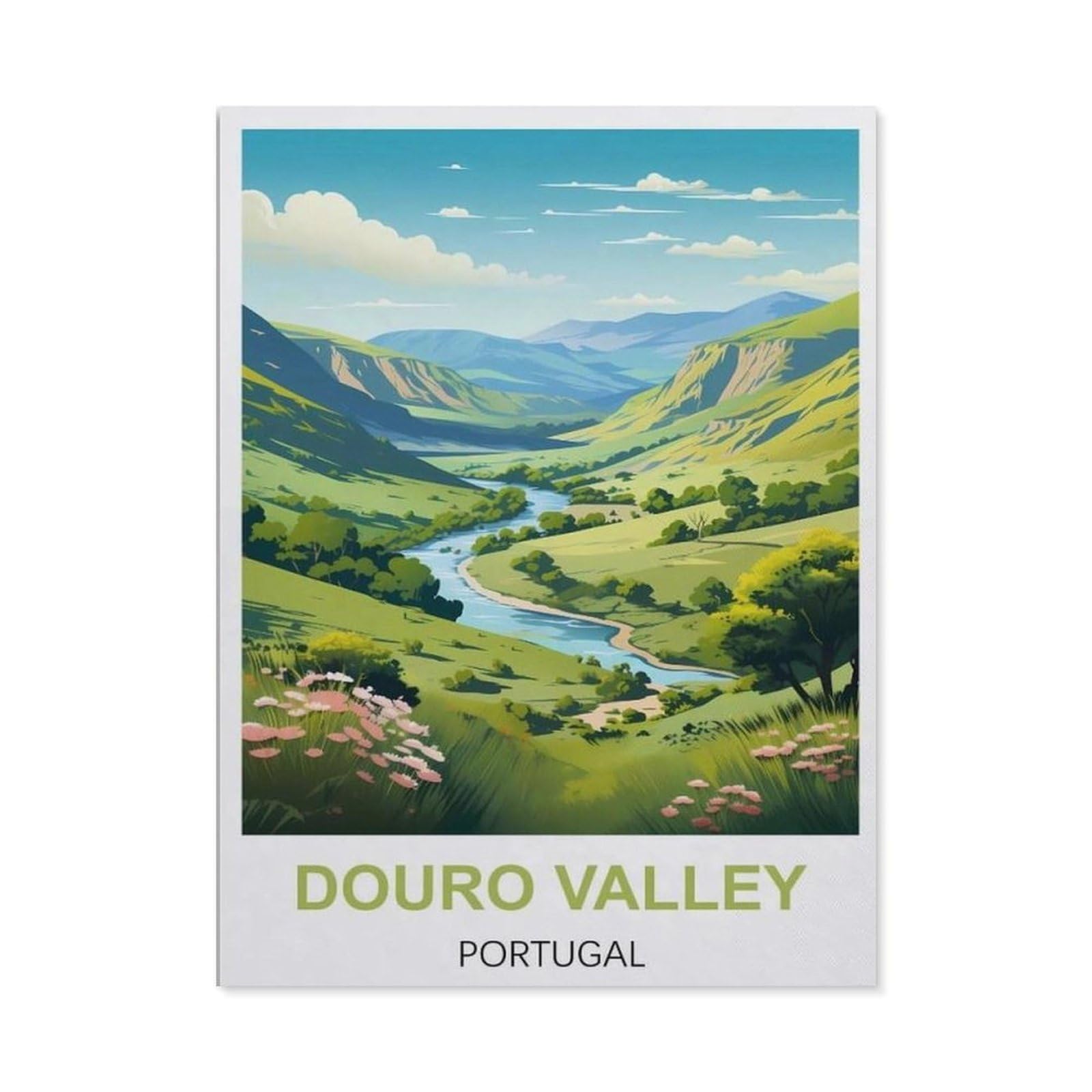 BEAYODKP Douro Valley Portugal Vintage Travel Poster，Diamond Painting Kits for Adults - 5D Diamond Painting Kit Full Drill, Diamond Art Kits for Home Wall Decor（30 x 40 cm/11.81 x 15.74 inches）-CB80