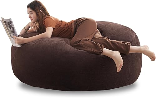 Miniatura 15 de Puf grande para adultos, puf con relleno, silla de espuma viscoelástica, funda de franela extraíble y lavable, puf gigante, adecuado para sala de