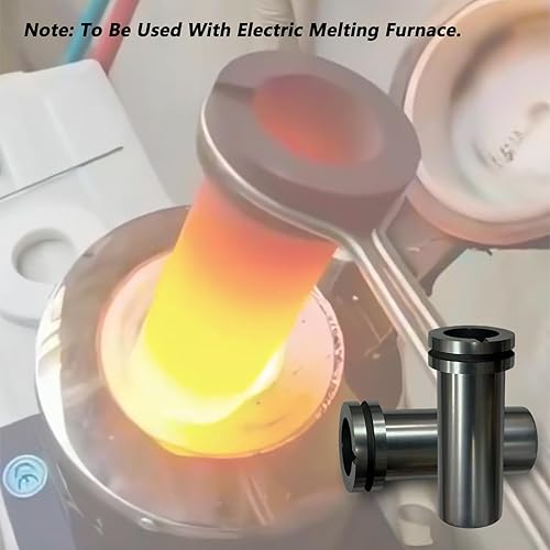 Miniatura 6 de Deruilong Crisol de grafito, crisol de grafito de alta pureza de 2.2 lbs4.4 lbs, oro fundido, plata, cobre, molde de fundición de horno herramientas