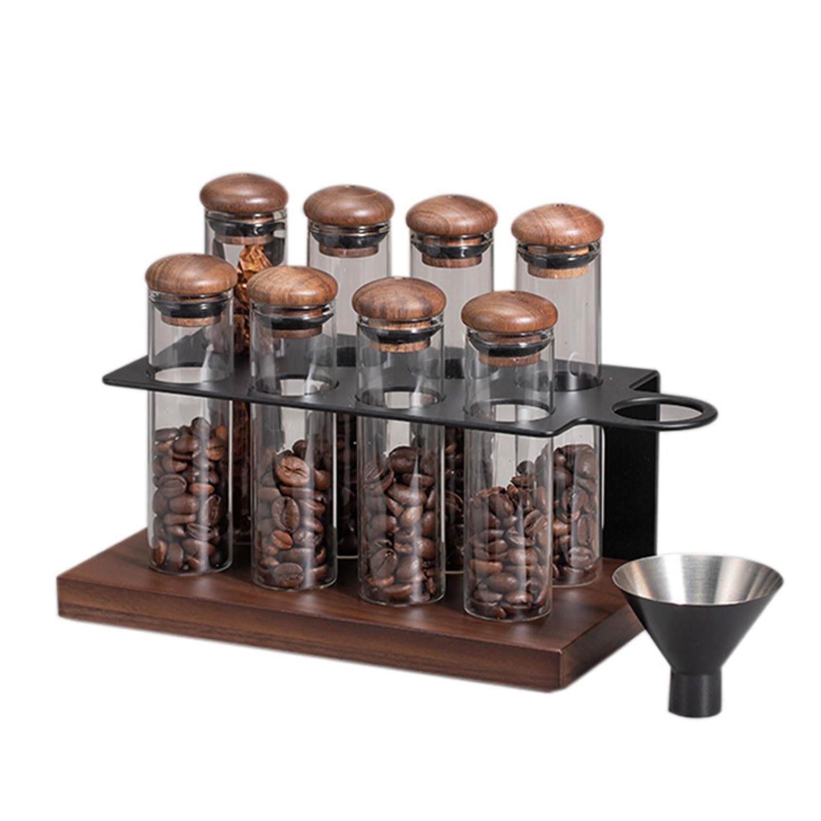 Msioytog Wood Glass Coffee Canister Featuring Anti Oxidation Vent Technology and Portable Kitchen Storage Designs Wood Coffee Canister