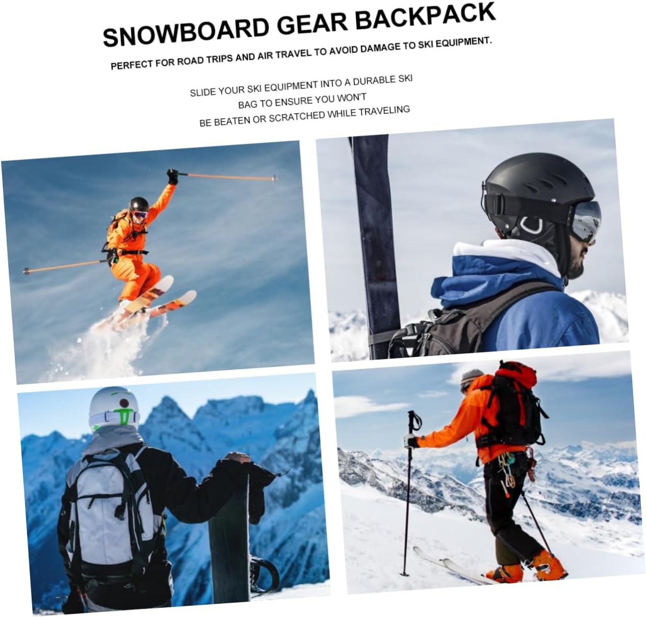 POPETPOP Ski Gear Bag Lightweight Snowboard Storage Cover for Snowboard and Gear for Travel and Outdoor Activities