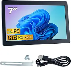 Mini monitor USB C de 7 polegadas IPS 1024 x 600 monitor portátil tipo C tela secundária para PC, laptop, Windows 7/8/10/11