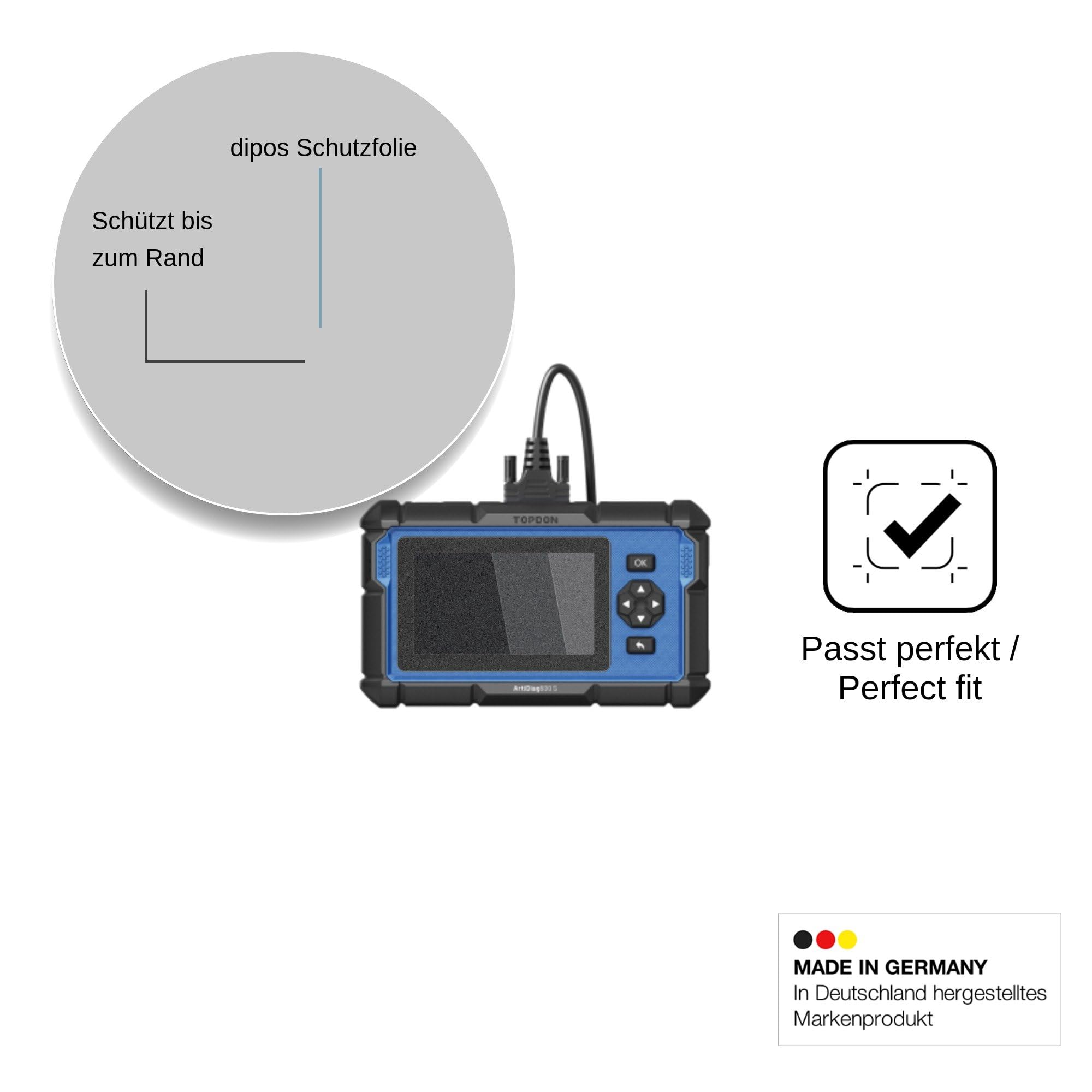 dipos Protection écran anti-espion pour Topdon ArtiDiag 600 Pro