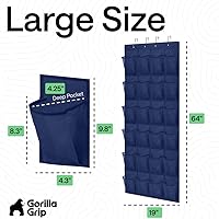 Vista 7 de GORILLA GRIP Organizador de zapatos sobre la puerta, 24 bolsillos grandes de malla transpirable, soporte de almacenamiento colgante que ahorra