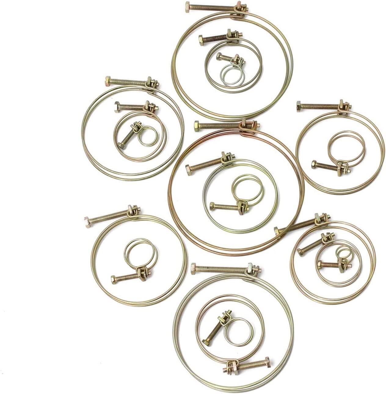 Colliers de serrage, colliers de serrage, colliers de serrage, 20pcs collier de serrage réglable collier de serrage double fil collier de serrage plomberie matériel de fixation (taille : 39-44) ( Size