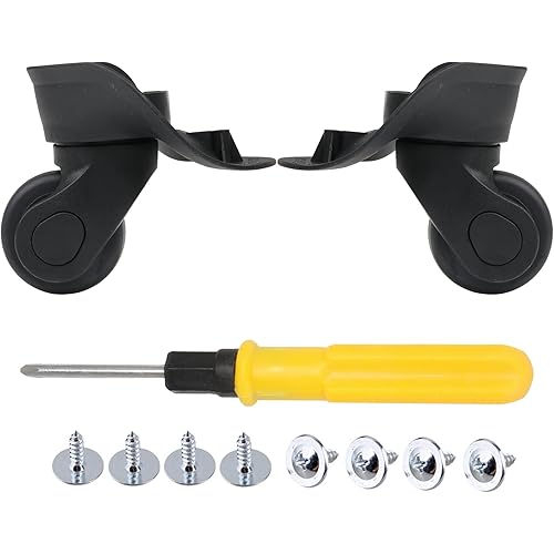 BQLZR Luggage Swivel 9.1cmx10.7x4.9cm Black Plastic Left & Right Wheels DIY Replacement Parts Pack of 2 (See Video First)