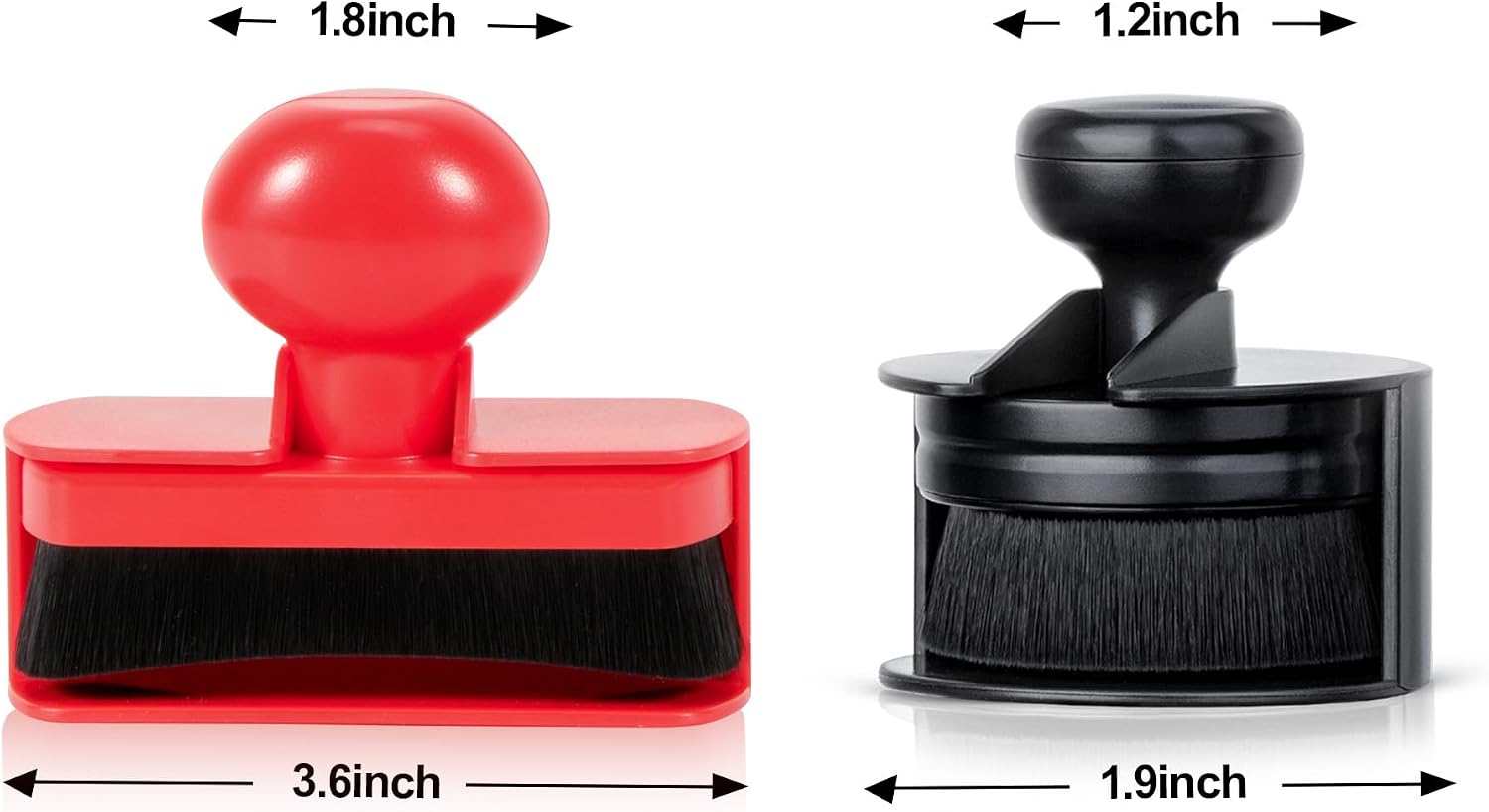Large Tire Shine Applicator Brush,Vegan Tire Shine Applicator with Curved Brush Head - Automotive Tire Dressing Applicator Brush with Storage Stand for Tire Detailing, 3.6 Inch Length (Red) image 3