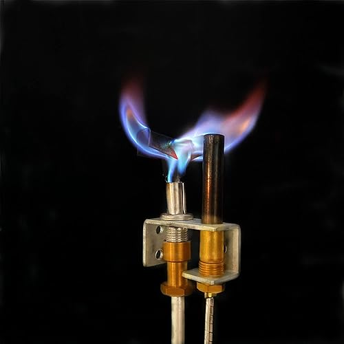 Miniatura 6 de MCAMPAS Freidora de gas Quemador piloto de llama de 3 vías con conjunto de termopila de 750 milivoltios para freidora de piso de gas, orificio de