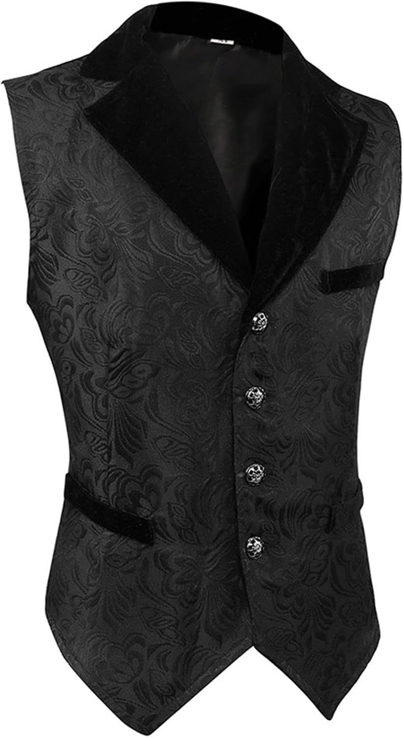 Gilet Medievale Da Uomo – Costume Pirata, Steampunk E Vichingo In Ecopelle, Allacciatura Frontale, 9 Colori, Perfetto Per Halloween E Cosplay - copertina