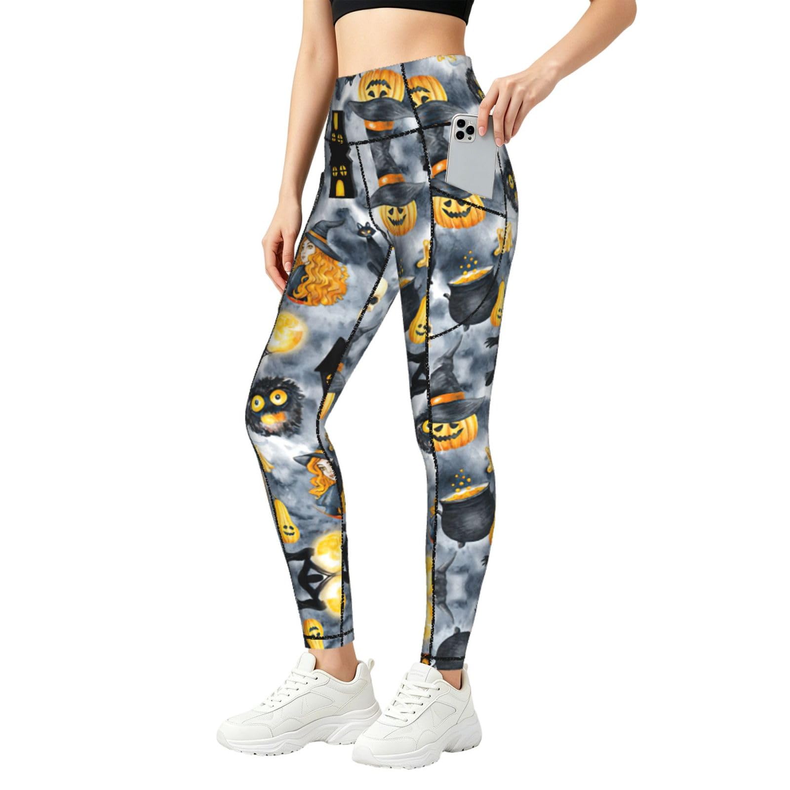 Leggings de bruja anti-transparencias con bolsillos cómodos 8